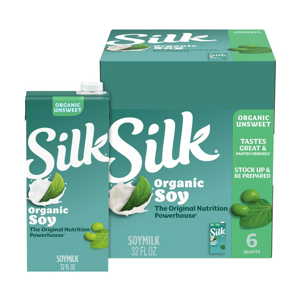 Soy & Lactose-Free Silk Organic Shelf-Stable Unsweetened Soy Milk hero