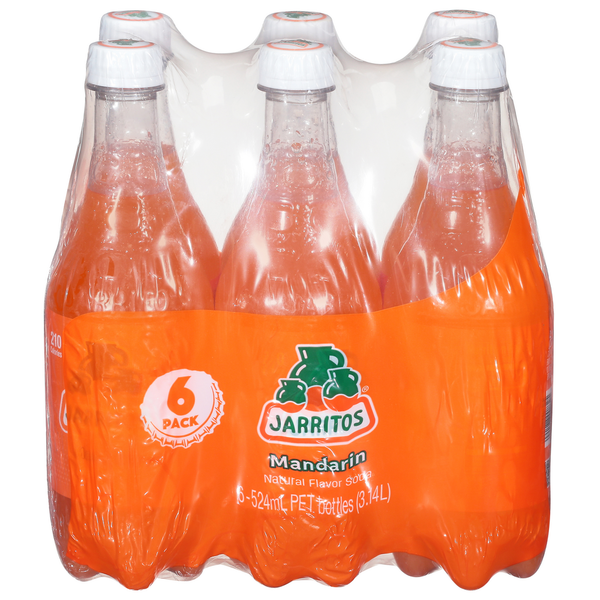 Beverages Jarritos Soda, Mandarin, 6 Pack hero