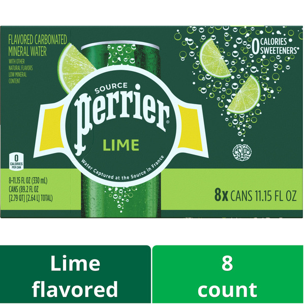 Water, Seltzer & Sparkling Water Perrier Lime Flavored Sparkling Water Cans hero