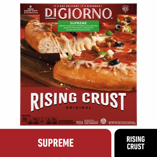 Frozen Pizza DiGiorno Original Rising Crust Supreme Frozen Pizza hero