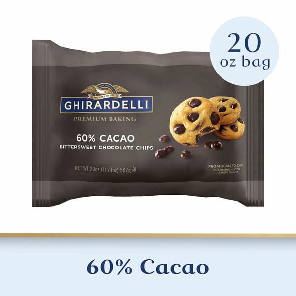 Baking Ingredients Ghirardelli 60% Cacao Bittersweet Chocolate Premium Baking Chips hero