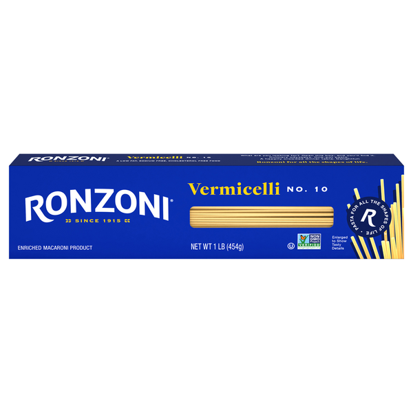 Dry Pasta Ronzoni Vermicelli, 16 oz, Long, Thin, Non-GMO Pasta hero