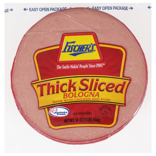 Packaged Lunch Meat Fischer's Bologna, Thick Sliced hero