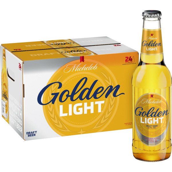 Michelob Golden Light Lager Draft Beer Bottles hero