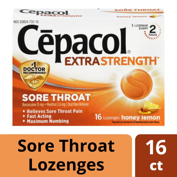 Oral Hygiene Cepacol® Extra Strength Sore Throat Relief Lozenges, Honey Lemon Flavor, Maximum Numbing hero