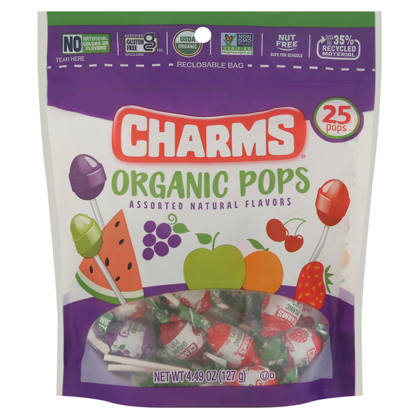 Candy & Chocolate Charms Organic Pops, Assorted hero