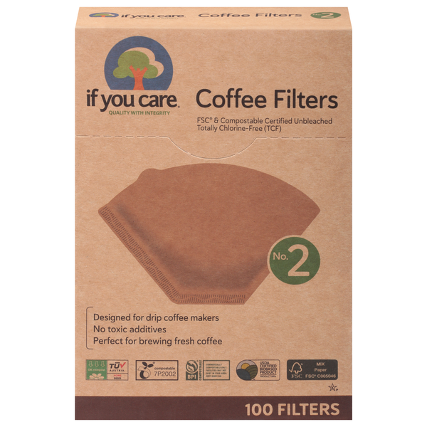 Coffee If You Care FSC Certified Unbleached Totally Chlorine-Free No. 2 Size Coffee Filters hero