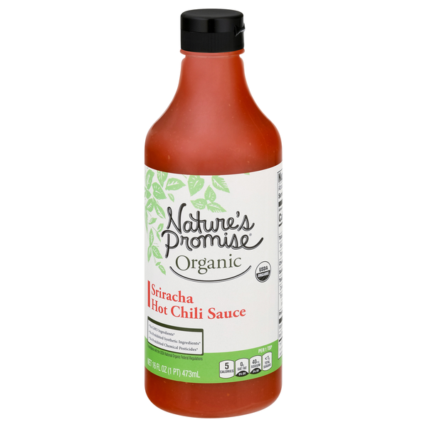 Condiments Nature's Promise Chili Sauce, Organic, Hot, Sriracha hero