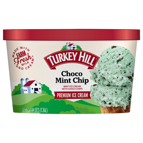 Ice Cream & Ice Turkey Hill Ice Cream, Choco Mint Chip, Premium hero