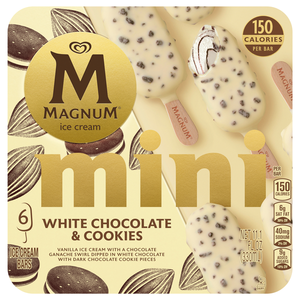 Magnum Ice Cream Bars, White Chocolate & Cookies, Mini hero