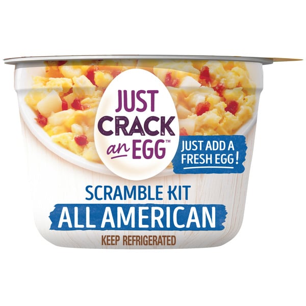 Eggs Just Crack an Egg Scramble Breakfast Bowl Kit with Potatoes, Sharp Cheddar Cheese, & Bacon hero