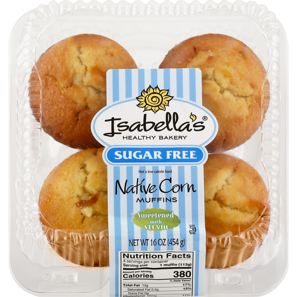 Breakfast Bakery Isabella’s Muffins, Sugar Free, Native Corn hero