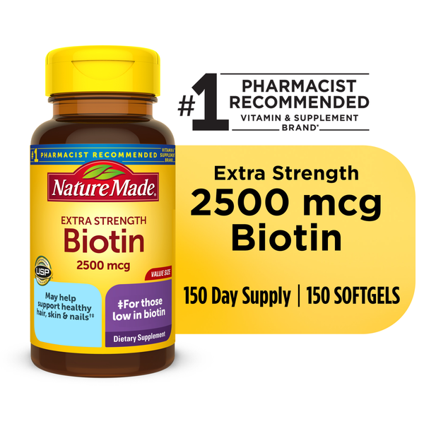 Vitamins & Supplements Nature Made Extra Strength Biotin 2500 mcg Softgels hero