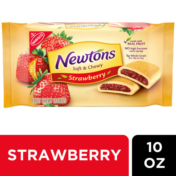 Packaged Cookies NEWTON Soft & Fruit Chewy Strawberry Cookies, (Strawberry Bars) hero