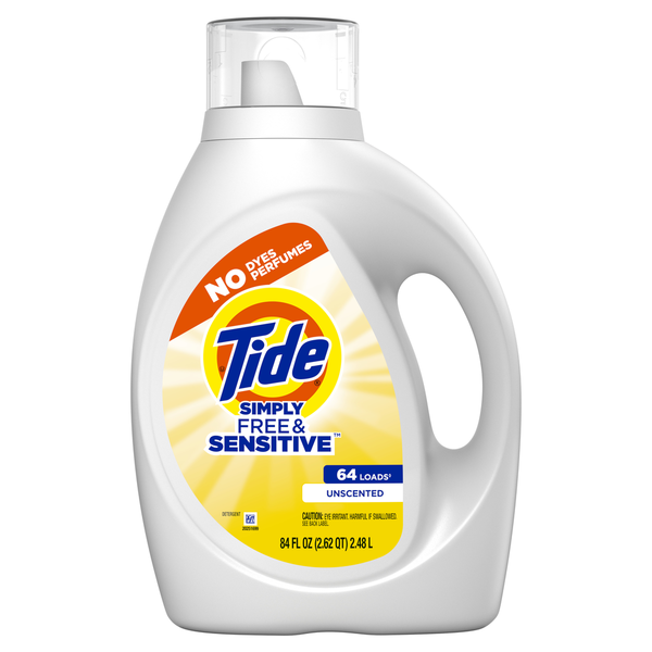 Tide Simply Liquid Laundry Detergent, Free & Sensitive hero