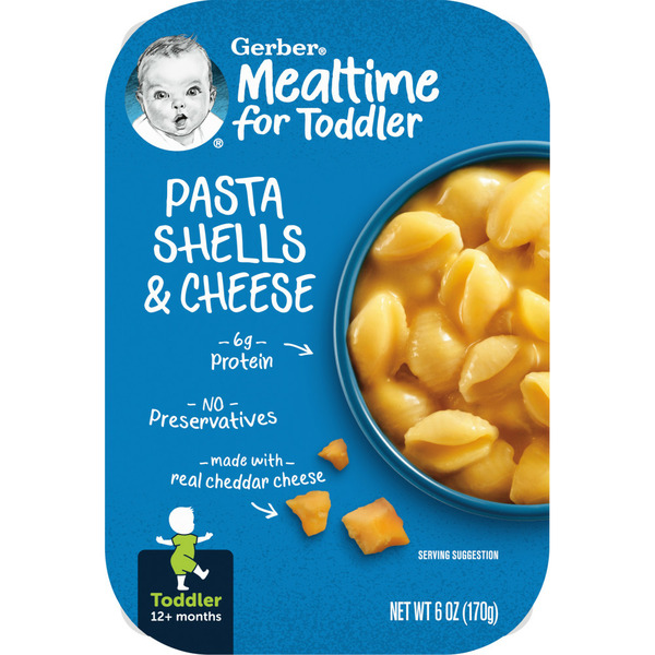 Baby Food & Formula Gerber Pasta Shells And Cheese Toddler Food Tray hero