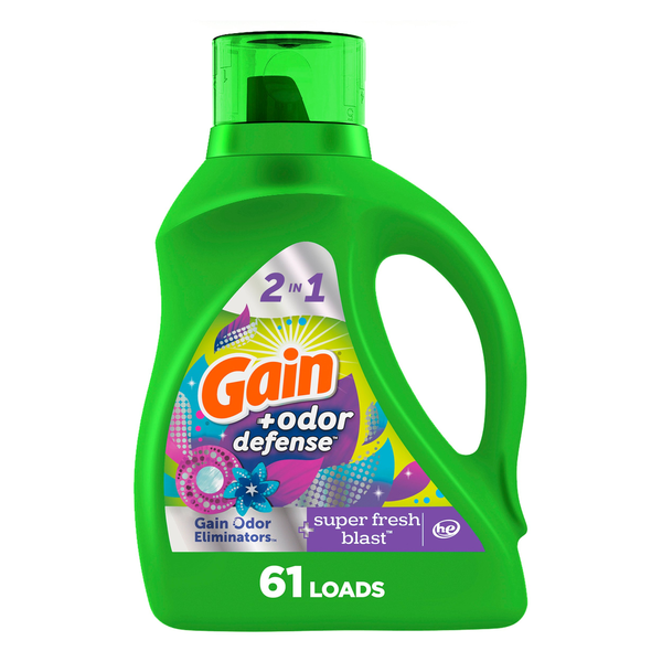 Laundry Gain Odor Defense Laundry Detergent Super Fresh Blast hero