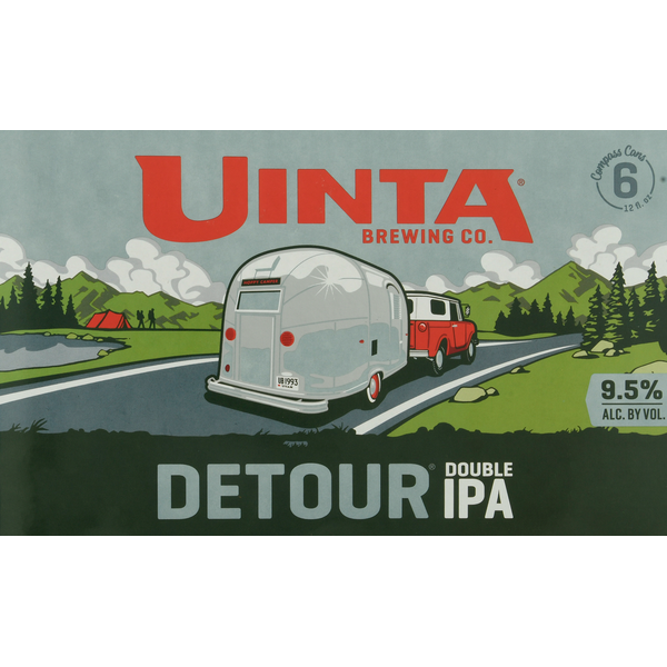 Beers & Coolers Uinta Brewing Beer, Double IPA, Detour, 6 Pack hero