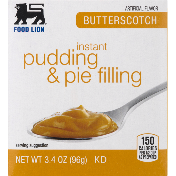 Doughs, Gelatins & Bake Mixes Food Lion Pudding & Pie Filling, Instant, Butterscotch, Box hero