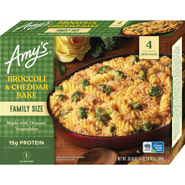 Frozen Meals Amy's Kitchen Family Size Broccoli Cheddar Bake hero