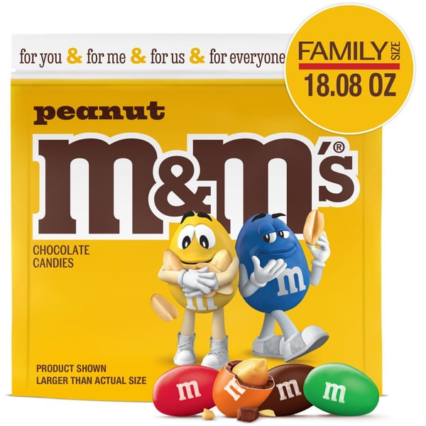 Candy & Chocolate M&M's Peanut Milk Chocolate Candy, Family Size hero