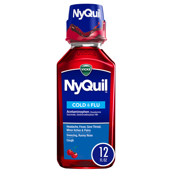 Cold, Flu & Allergy Vicks NyQuil Cold & Flu Nighttime Relief Cherry Flavor Liquid hero