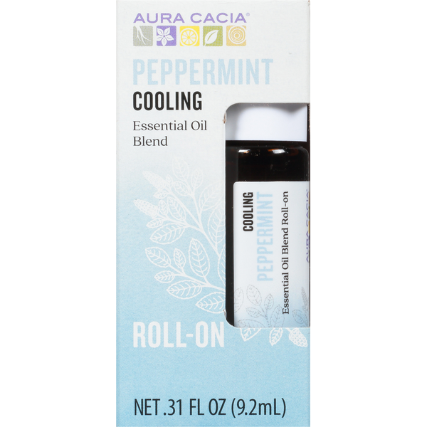 Aromatherapy Aura Cacia Essential Oil Blend, Peppermint, Cooling, Roll-On hero