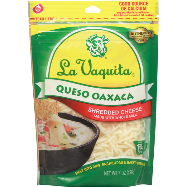 Packaged Cheese La Vaquita Shredded Cheese, Queso Oaxaca hero