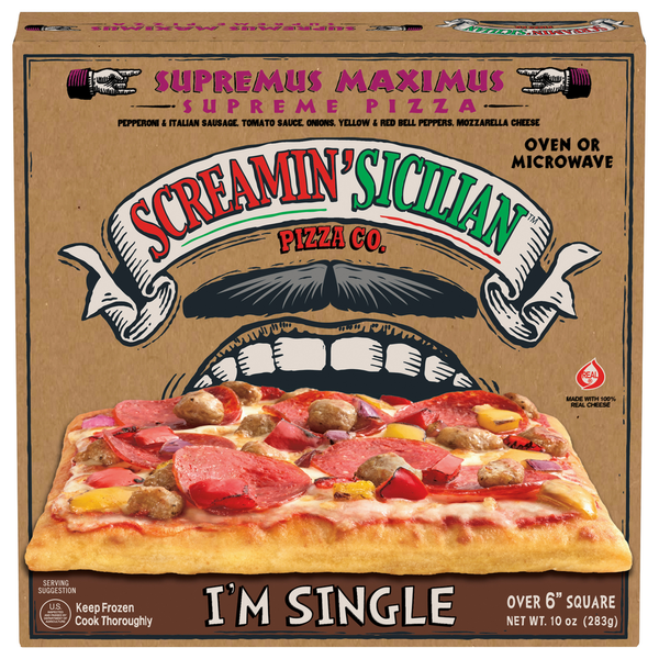 Frozen Pizza Screamin' Sicilian Pizza, Supremus Maximus, I'm Single hero