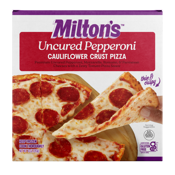 Frozen Pizza Milton's Cauliflower Crust Pizza, Uncured Pepperoni hero