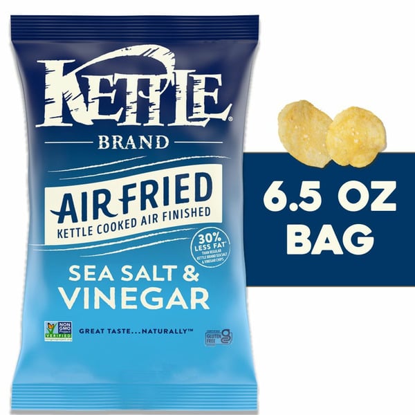 Chips & Pretzels Kettle Chips Air Fried Sea Salt and Vinegar Kettle Potato Chips hero