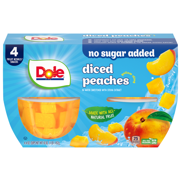 Fruit & Vegetable Snacks Dole Peaches, Diced hero