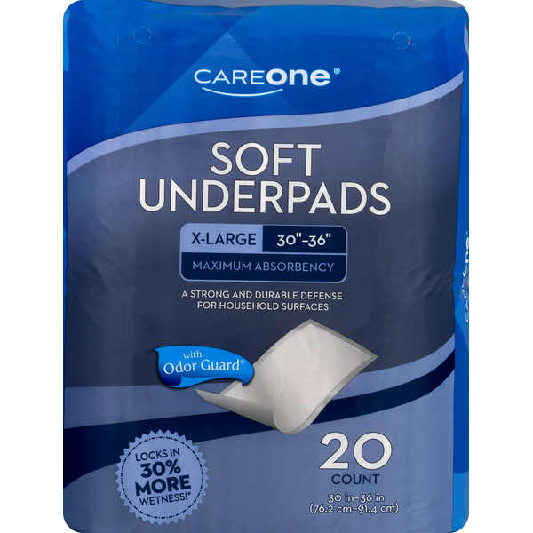 Feminine Care CareOne Soft Underpads, Maximum Absorbency, X-Large hero