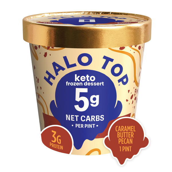 Ice Cream & Ice Halo Top Keto Caramel Butter Pecan Frozen Dessert Pint hero