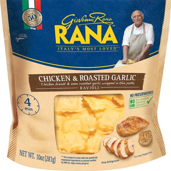 Fresh Pasta (Refrigerated) Rana Chicken & Roasted Garlic Ravioli hero