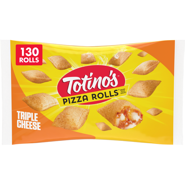 Frozen Appetizers & Sides Totino's Triple Cheese Flavored Pizza Rolls Frozen Kids Snacks hero