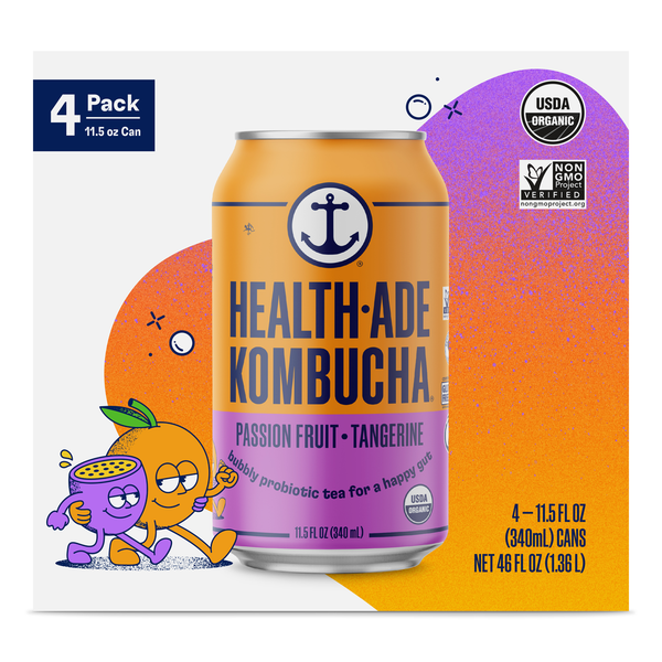 Refrigerated Health-Ade Health Ade Kombucha - 11.5oz/4pk - Passionfruit Tangerine hero