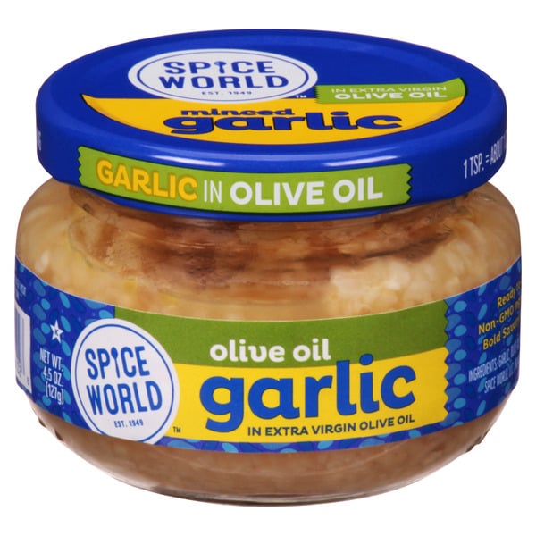 Condiments Spice World Minced Garlic in Olive Oil hero