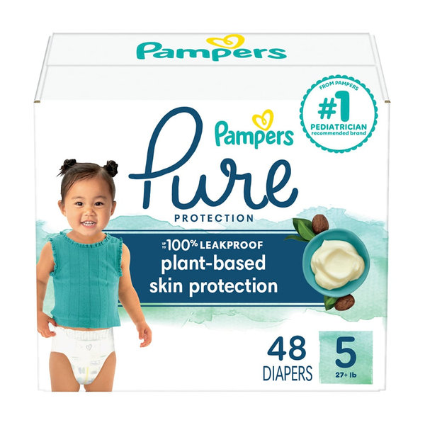 Diapers & Wipes Pampers Pure Protection Diapers Size 5, 48 Count hero