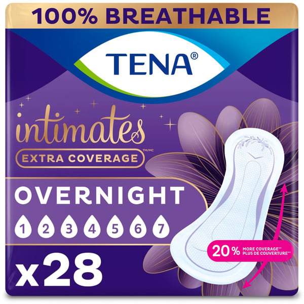 Feminine Care TENA Intimates Intimates Extra Coverage Overnight Incontinence Pads hero