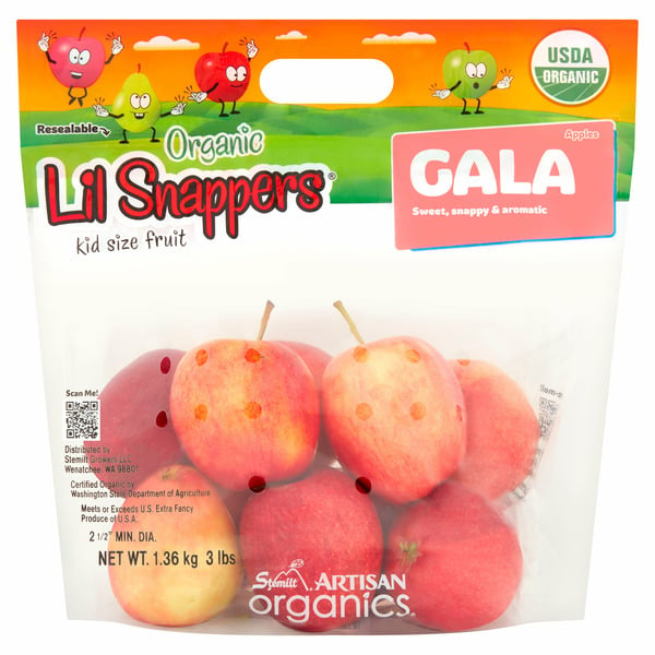 Fresh Fruits Lil Snappers Organic Gala Apples hero