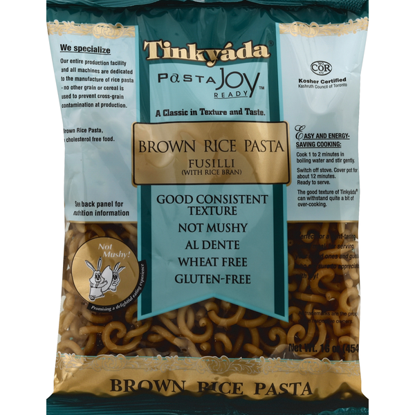 Dry Pasta Tinkayda PASTA JOY Gluten Free, Brown Rice Pasta, Fusilli hero