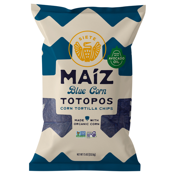 Candy & Chocolate Siete Corn Tortilla Chips, Blue Corn, Totopos hero