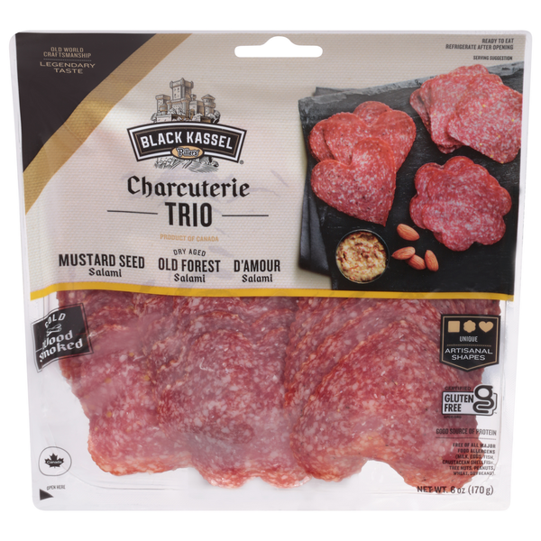 Meat Counter Black Kassel Salami, Charcuterie, Trio hero