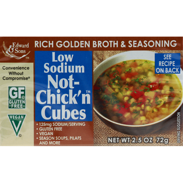 Soup, Broth & Bouillon Edward & Sons Not-Chick'n Cubes, Low Sodium hero