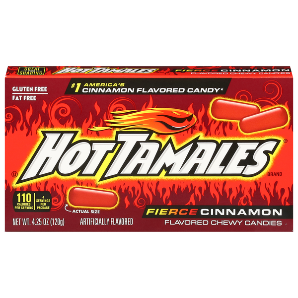 Candy & Chocolate HOT TAMALES Candies, Chewy, Fierce Cinnamon Flavored hero