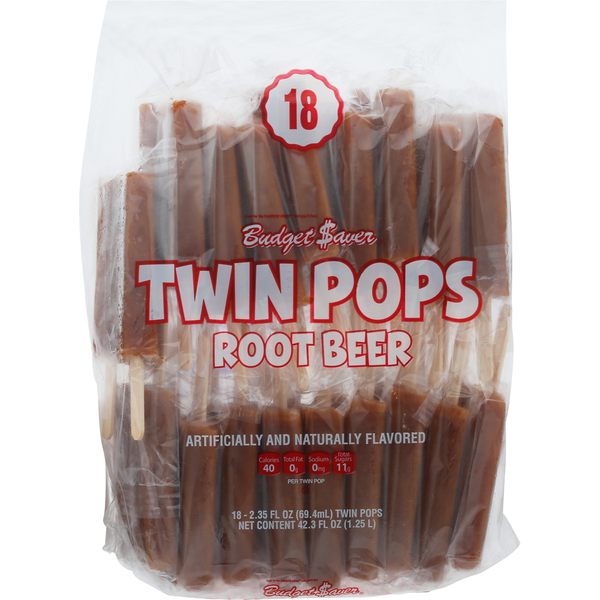 Ice Cream & Ice Budget Saver Twin Pops, Root Beer hero