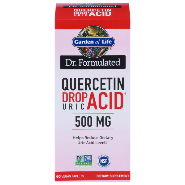 Vitamins & Supplements Garden of Life Quercetin Drop Uric Acid, 500 mg, Vegan Tablets hero