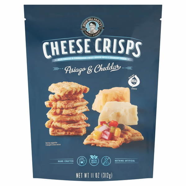 Chips & Pretzels John Wm. Macy's Asiago & Cheddar Cheese Crisps hero