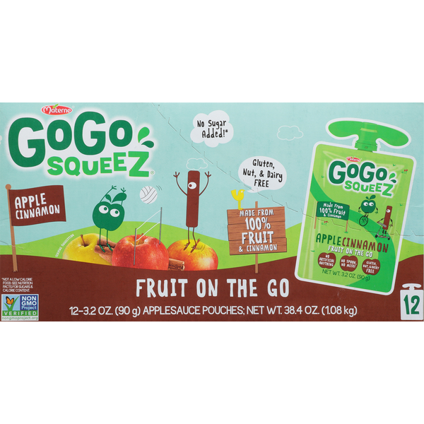 Canned Fruit & Applesauce GoGo Squeez Applesauce, Apple Cinnamon, 12-Pack hero